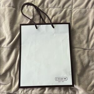 Coach White and Brown Gift Bag